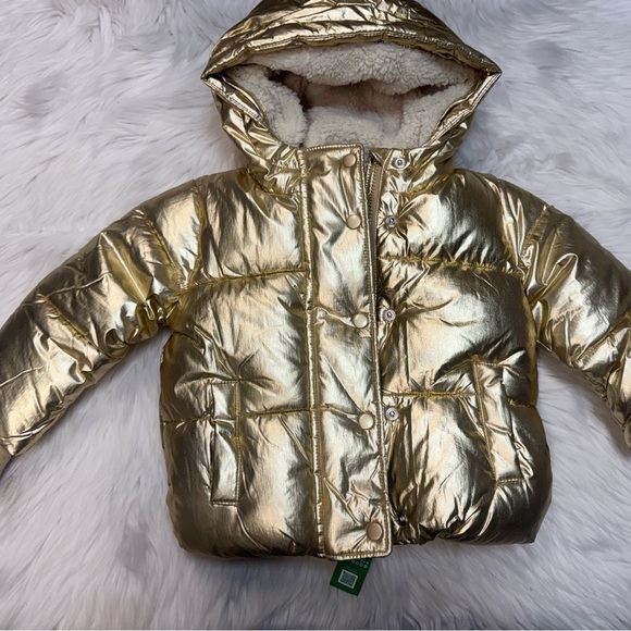TWINS GAP Kids Gold Puffer Jacket set of 2 size 2yrs Gold puffer - Picture 3 of 13